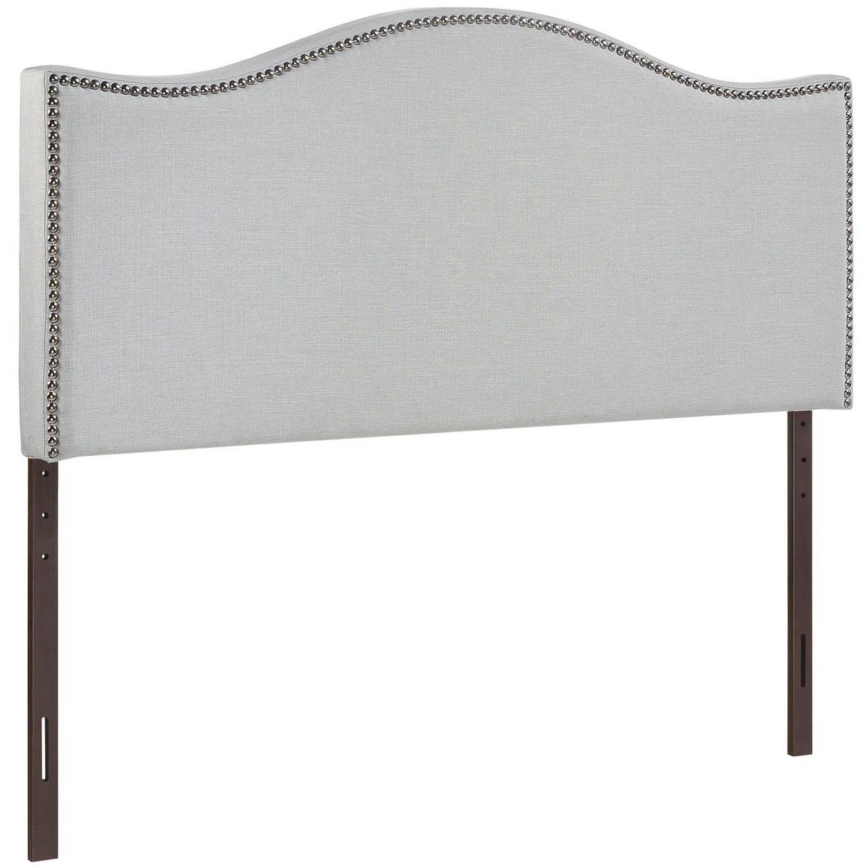 Modern Curl Nailhead Upholstered Headboard - Bedroom Bed Headboard - BUILDMYPLACE