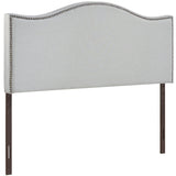 Modern Curl Nailhead Upholstered Headboard - Bedroom Bed Headboard - BUILDMYPLACE