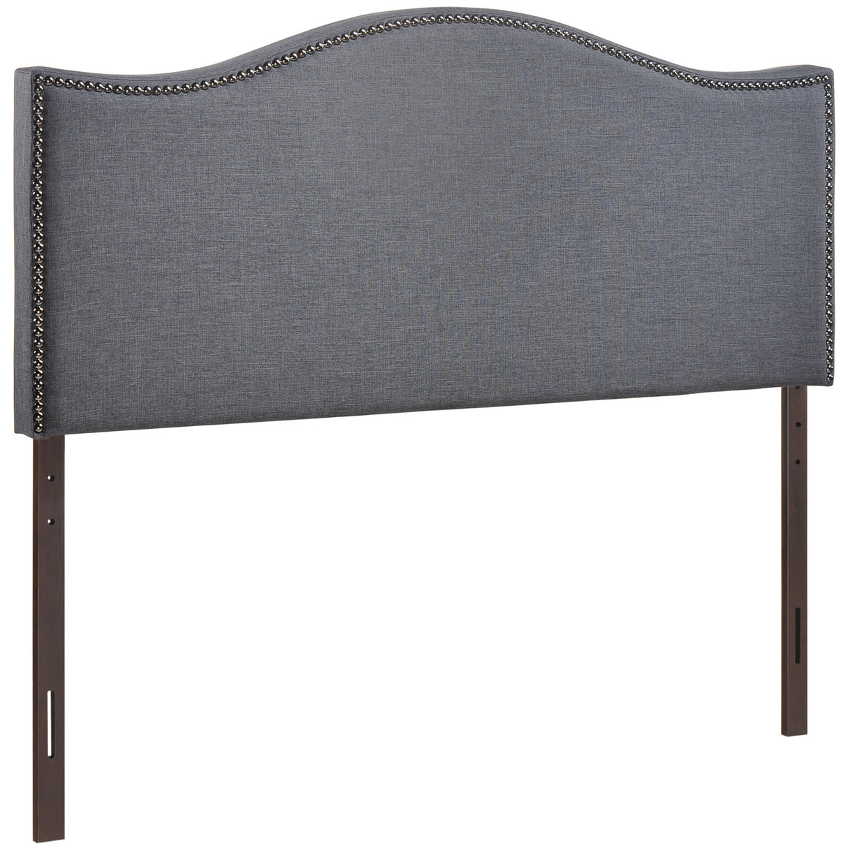 Modern Curl Nailhead Upholstered Headboard - Bedroom Bed Headboard - BUILDMYPLACE