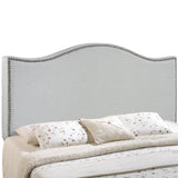 Modern Curl Nailhead Upholstered Headboard - Bedroom Bed Headboard - BUILDMYPLACE