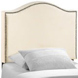 Modern Curl Nailhead Upholstered Headboard - Bedroom Bed Headboard - BUILDMYPLACE