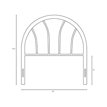 Rustic Arched Damaris Twin Steel Headboard - Modern Studio Bed Headboard
