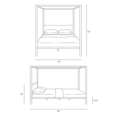 Raina Queen Canopy Bed Frame - BUILDMYPLACE