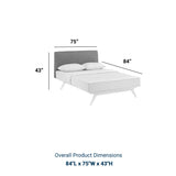 Tracy King Bed, White Gray - BUILDMYPLACE