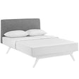 Tracy King Bed, White Gray - BUILDMYPLACE