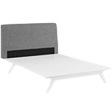 Tracy King Bed, White Gray - BUILDMYPLACE