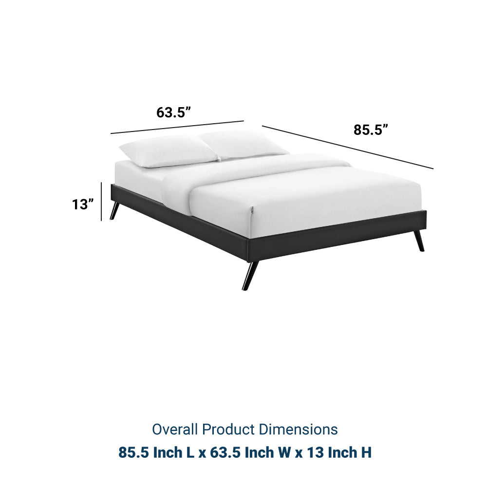 Loryn Queen Vinyl Bed Frame with Round Splayed Legs - BUILDMYPLACE