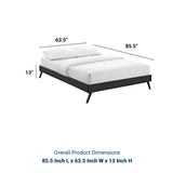 Loryn Queen Vinyl Bed Frame with Round Splayed Legs - BUILDMYPLACE