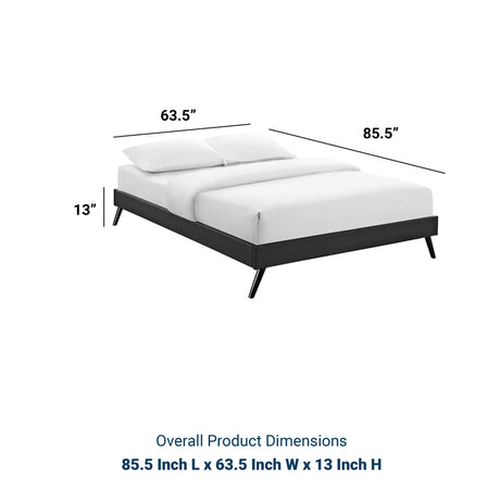 Loryn Queen Vinyl Bed Frame with Round Splayed Legs - BUILDMYPLACE