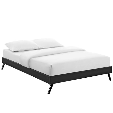 Loryn Queen Vinyl Bed Frame with Round Splayed Legs - BUILDMYPLACE