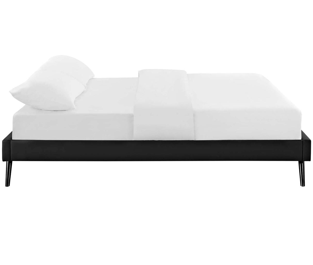 Loryn Queen Vinyl Bed Frame with Round Splayed Legs - BUILDMYPLACE