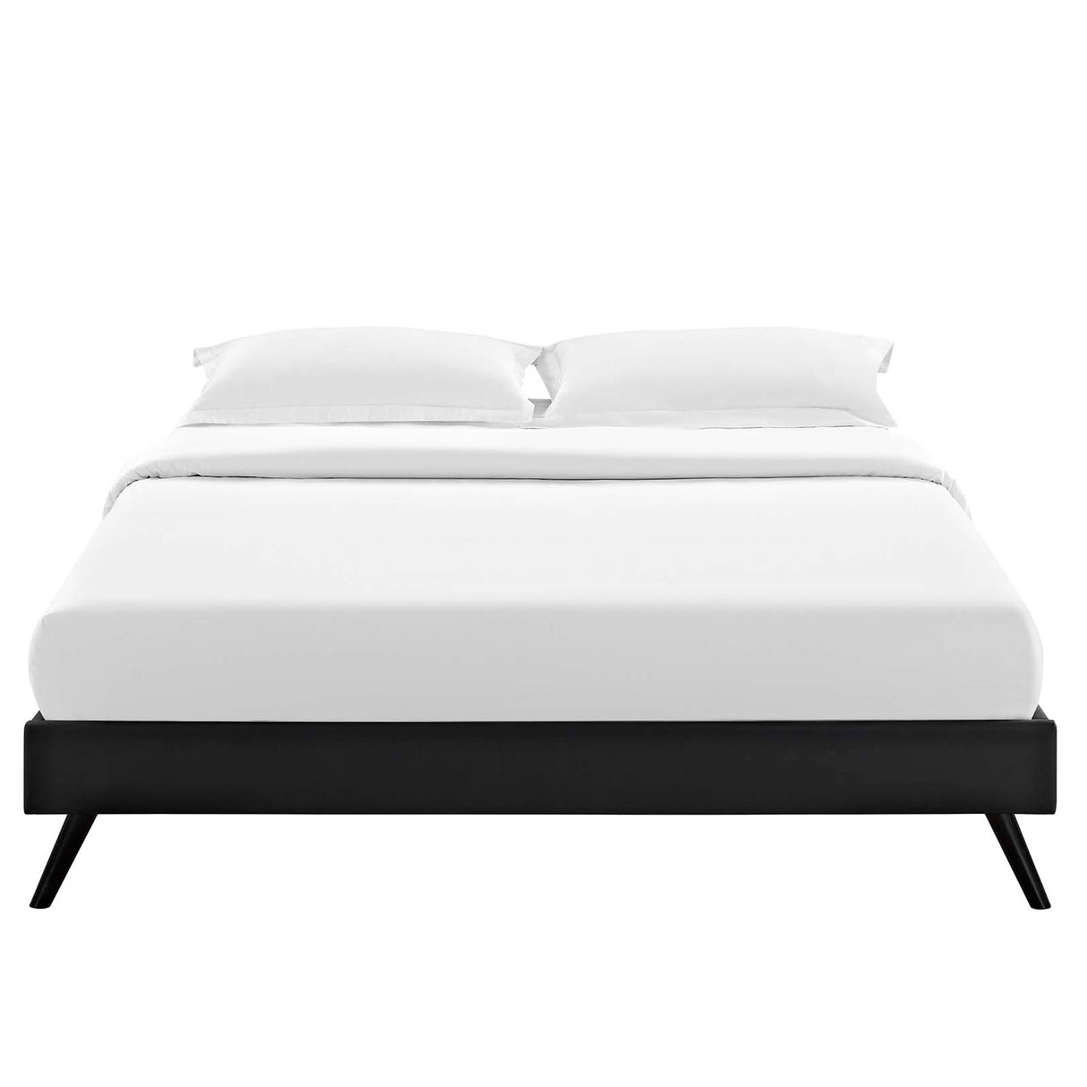 Loryn Queen Vinyl Bed Frame with Round Splayed Legs - BUILDMYPLACE