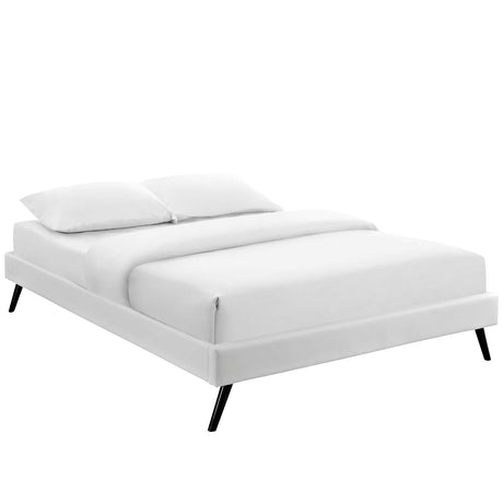 Loryn Queen Vinyl Bed Frame with Round Splayed Legs - BUILDMYPLACE