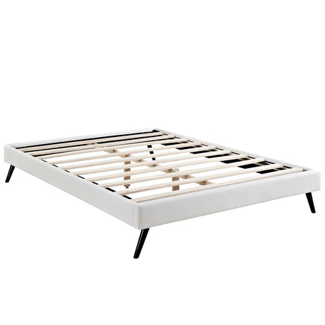 Loryn Queen Vinyl Bed Frame with Round Splayed Legs - BUILDMYPLACE