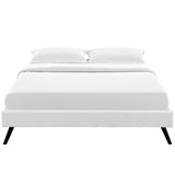 Loryn Queen Vinyl Bed Frame with Round Splayed Legs - BUILDMYPLACE