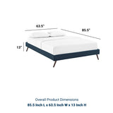 Loryn Queen Fabric Bed Frame with Round Splayed Legs - BUILDMYPLACE