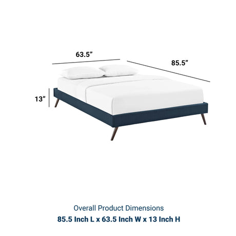 Loryn Queen Fabric Bed Frame with Round Splayed Legs - BUILDMYPLACE