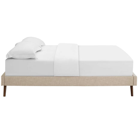 Loryn Queen Fabric Bed Frame with Round Splayed Legs - BUILDMYPLACE