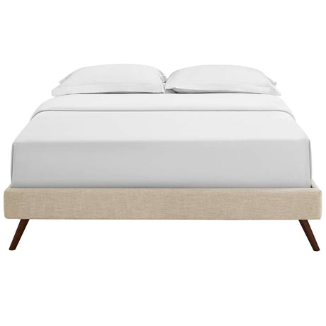 Loryn Queen Fabric Bed Frame with Round Splayed Legs - BUILDMYPLACE