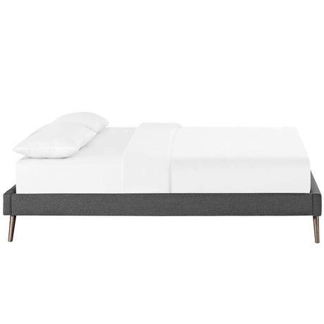Loryn Queen Fabric Bed Frame with Round Splayed Legs - BUILDMYPLACE
