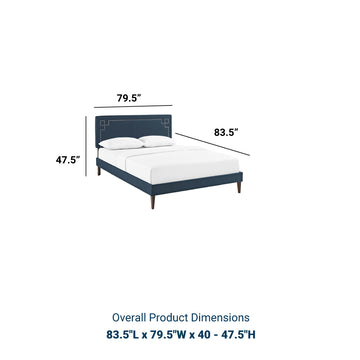 Ruthie Fabric Platform Bed W/ Squared Tapered Legs