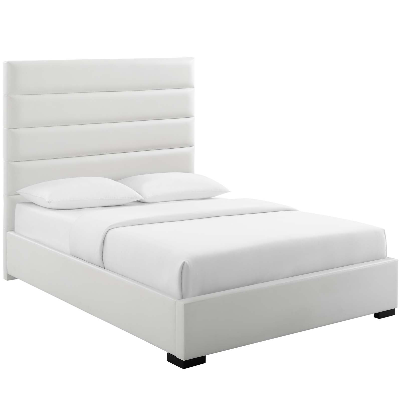 Genevieve Queen Faux Leather Platform Bed