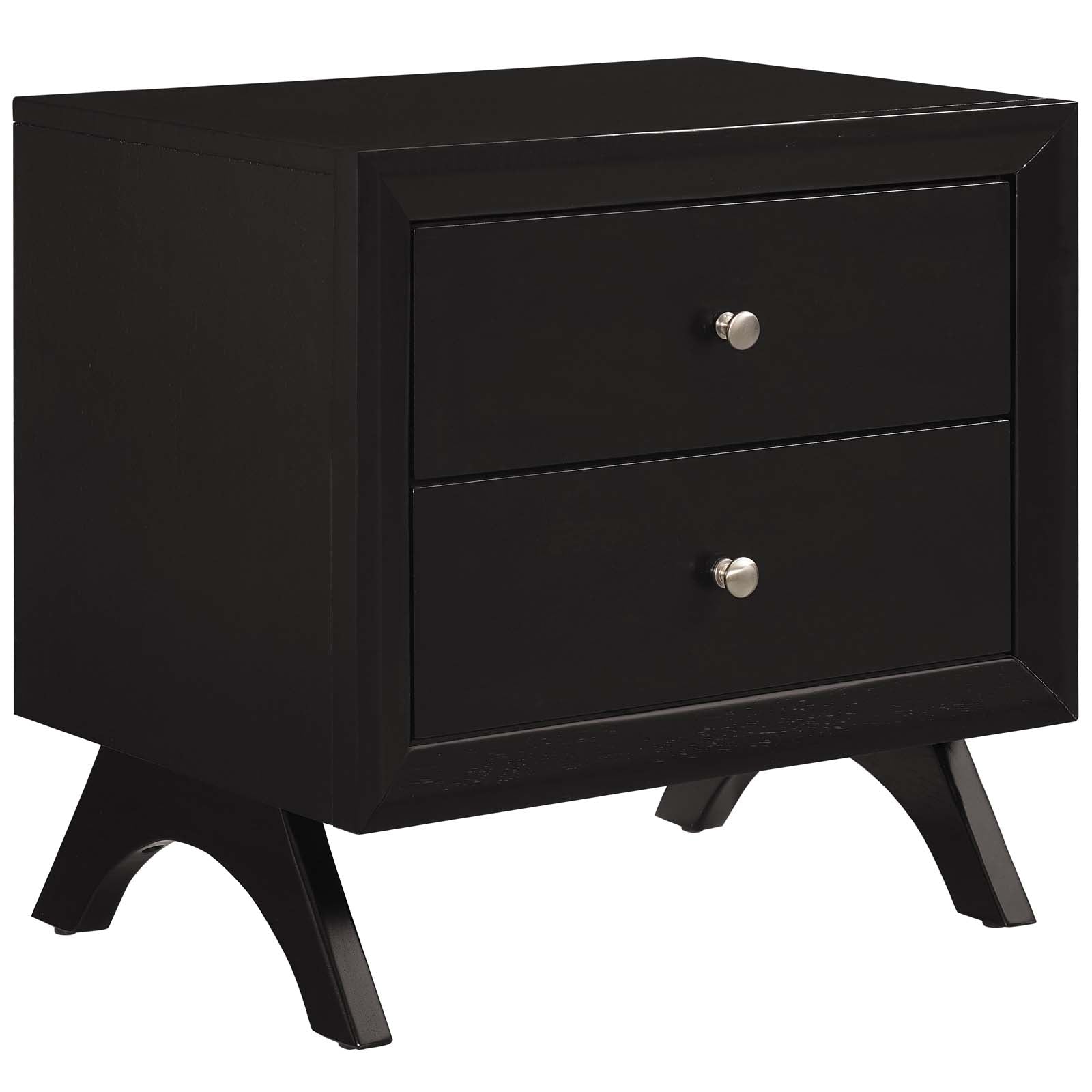 Providence Nightstand In 2 - Tier With 2 Drawers - Master Bedroom Small Side Table In Cappuccino