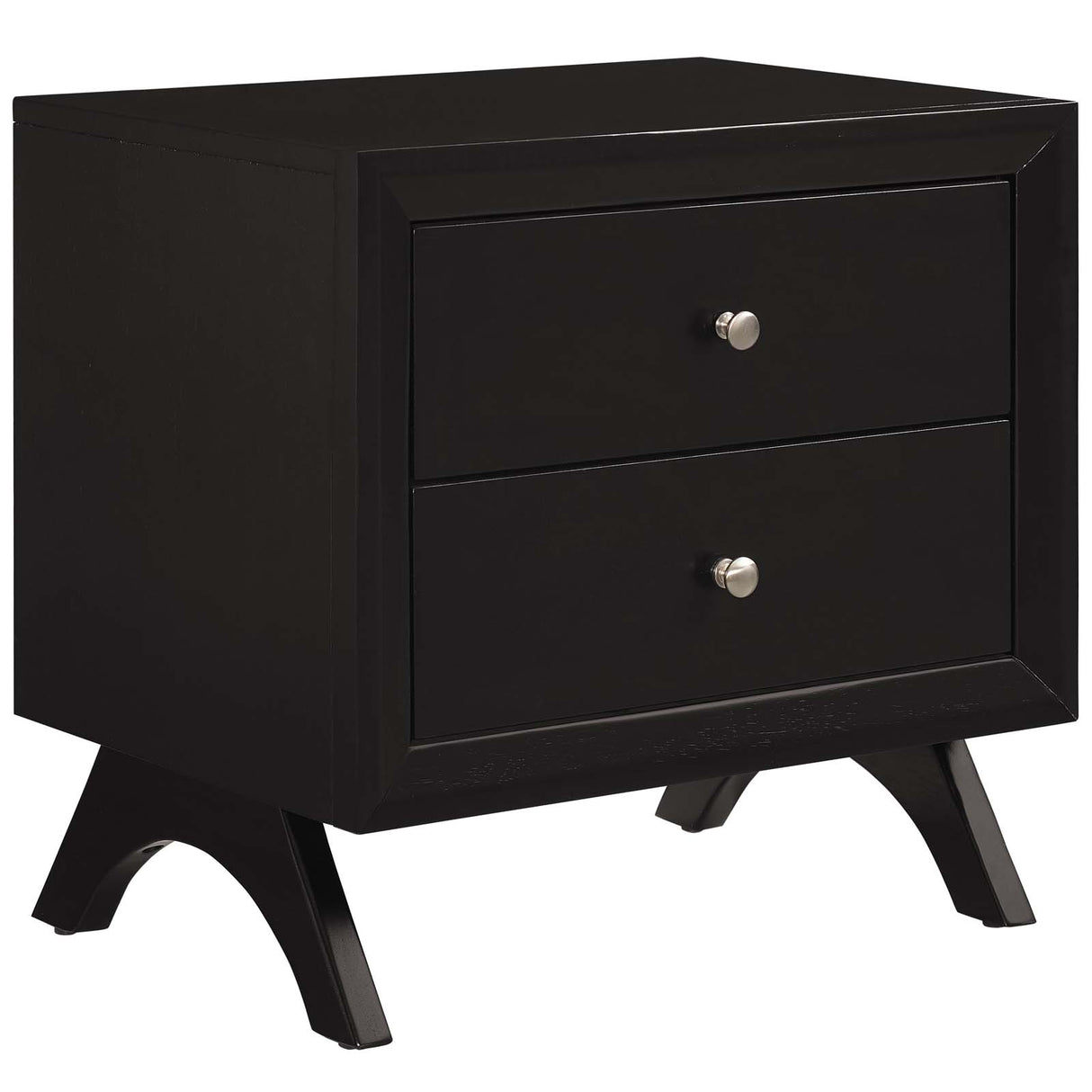 Providence Nightstand In 2 - Tier With 2 Drawers - Master Bedroom Small Side Table In Cappuccino - BUILDMYPLACE