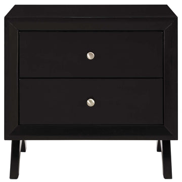 Providence Nightstand In 2 - Tier With 2 Drawers - Master Bedroom Small Side Table In Cappuccino