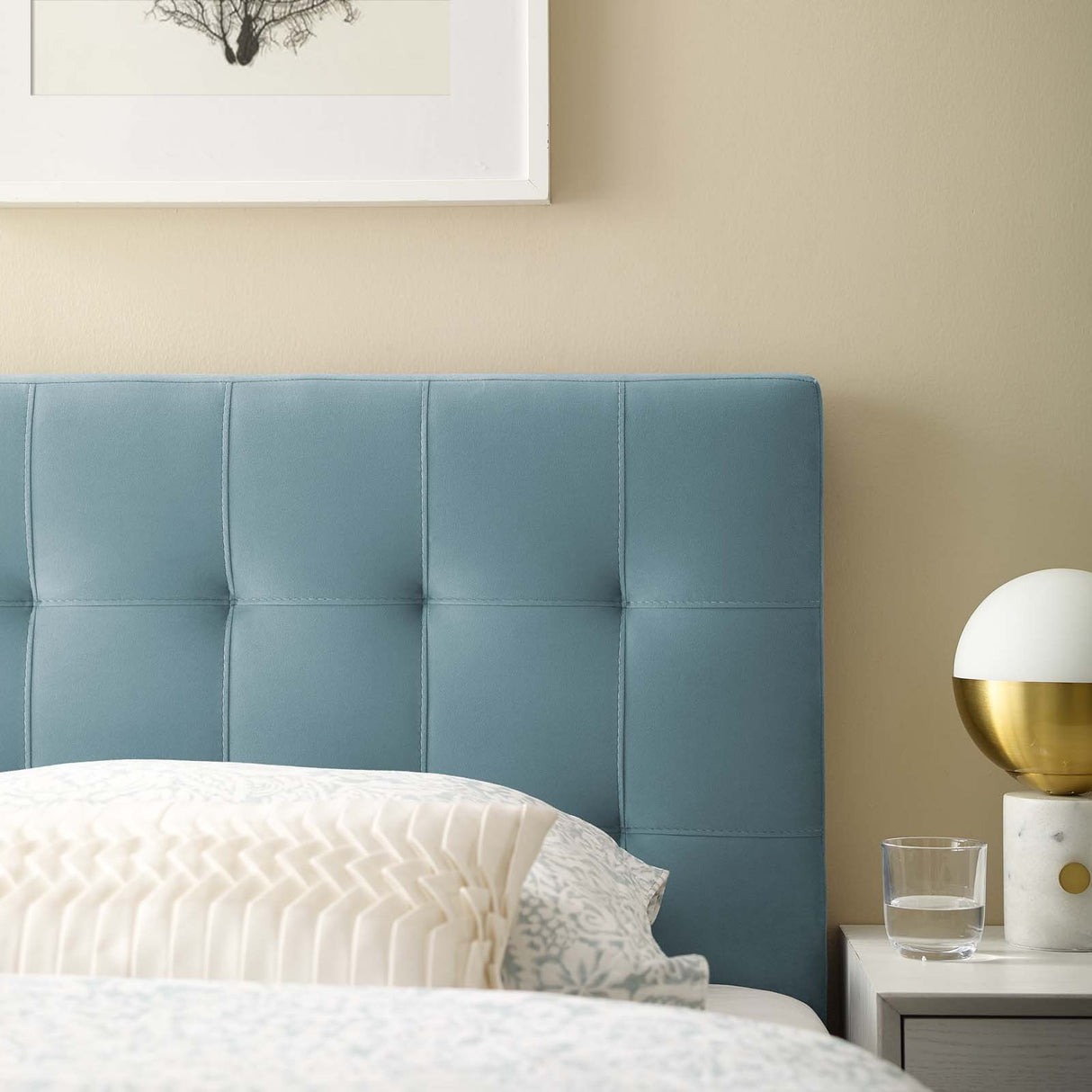 Modern Lily Biscuit Tufted Performance Velvet Headboard - Elevated Style Headboard - BUILDMYPLACE