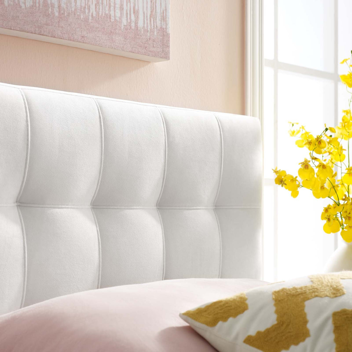 Modern Lily Biscuit Tufted Performance Velvet Headboard - Elevated Style Headboard - BUILDMYPLACE