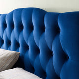 Modern Annabel Diamond Tufted Performance Velvet Headboard - Bed Headboard - BUILDMYPLACE