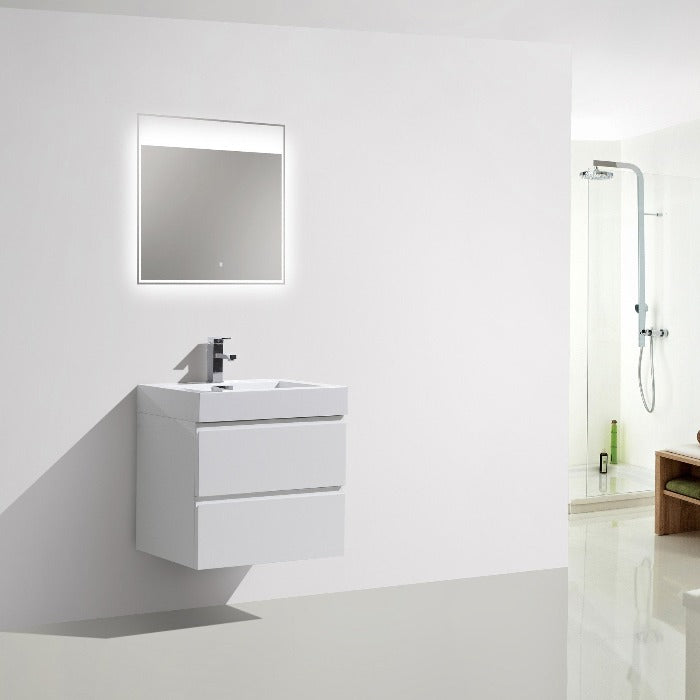 Fusion Floating / Wall Mounted Bathroom Vanity with Acrylic Sink