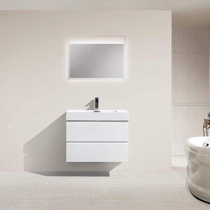 Fusion Floating / Wall Mounted Bathroom Vanity with Acrylic Sink