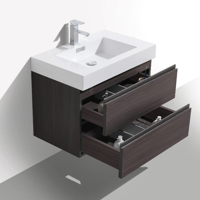 Fusion Floating / Wall Mounted Bathroom Vanity with Acrylic Sink