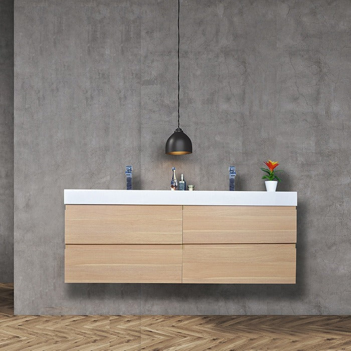 Fusion Floating / Wall Mounted Bathroom Vanity with Acrylic Sink