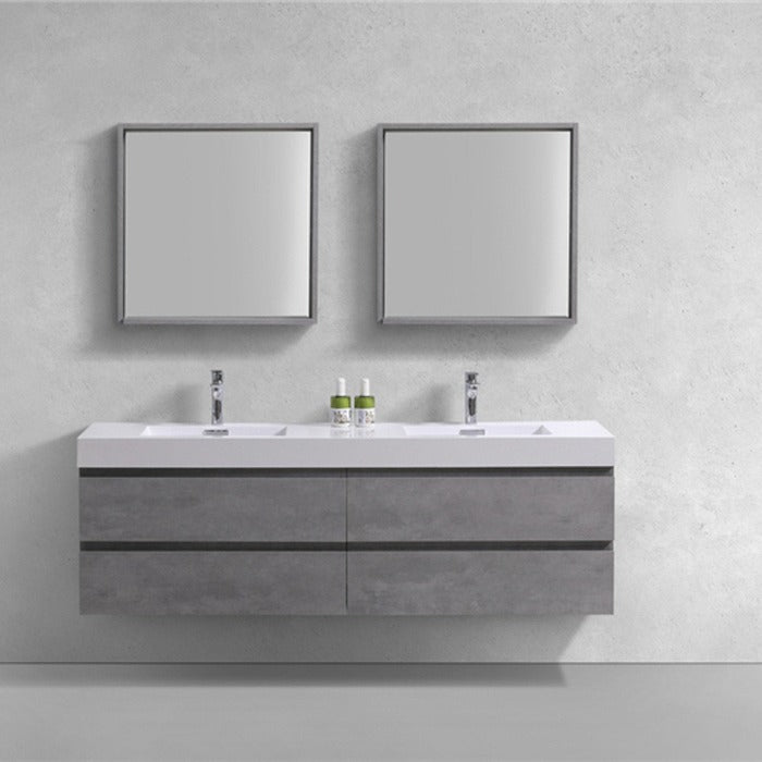 Fusion Floating / Wall Mounted Bathroom Vanity with Acrylic Sink