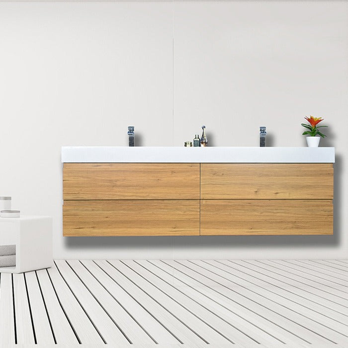 Fusion Floating / Wall Mounted Bathroom Vanity with Acrylic Sink