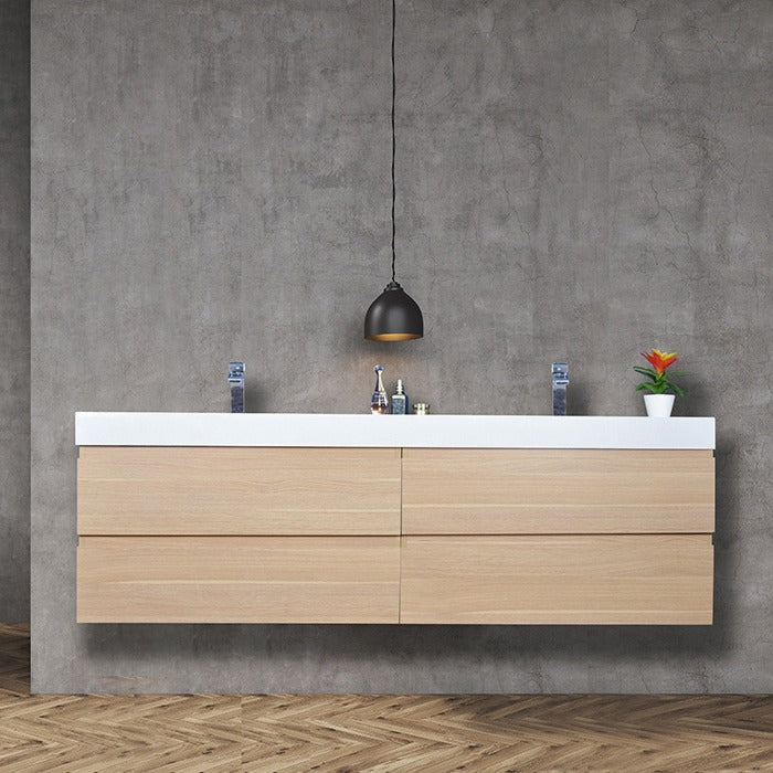 Fusion Floating / Wall Mounted Bathroom Vanity with Acrylic Sink