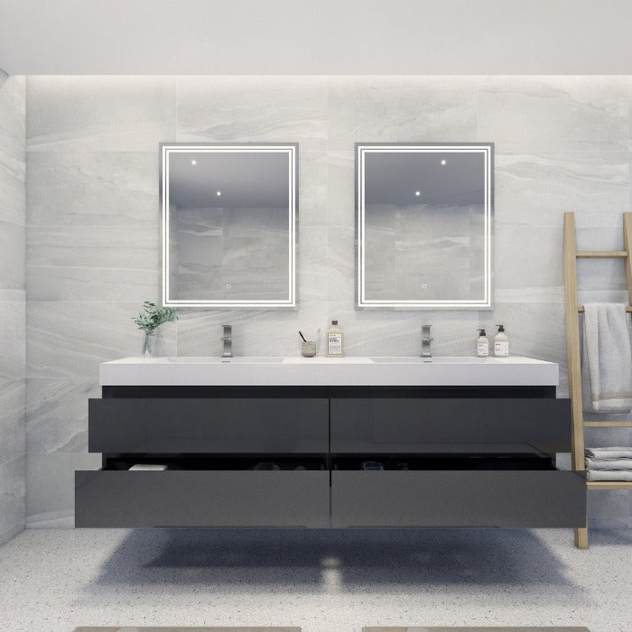 Fusion Floating / Wall Mounted Bathroom Vanity with Acrylic Sink