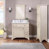 Wainwright Freestanding Bathroom Vanity With Carrara White Marble Top & Backsplash