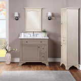 Wainwright Freestanding Bathroom Vanity With Carrara White Marble Top & Backsplash