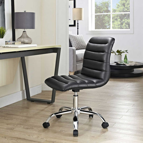 Modway Ripple Armless Mid Back Vinyl Swivel Computer Desk Office Chair - Computer Chair - BUILDMYPLACE