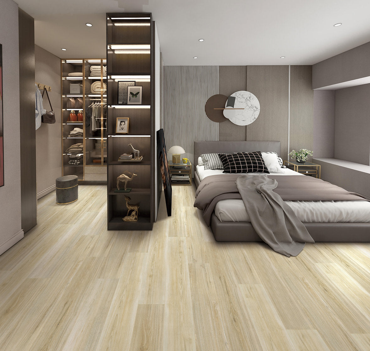 SPC Rigid Core Plank Malibu Flooring, 9" x 60" x 6.5mm, 22 mil Wear Layer