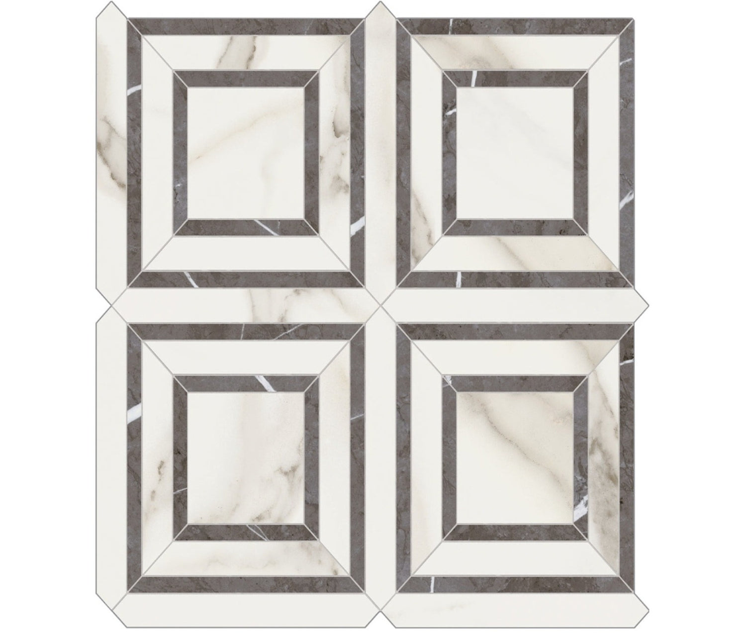 Piazza Mayfair Calacatta Polished Glazed Porcelain Mosaic