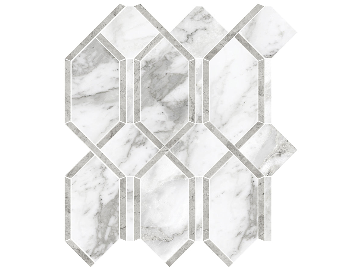 Modella La Marca Arabescato Polished Glazed Porcelain Mosaic