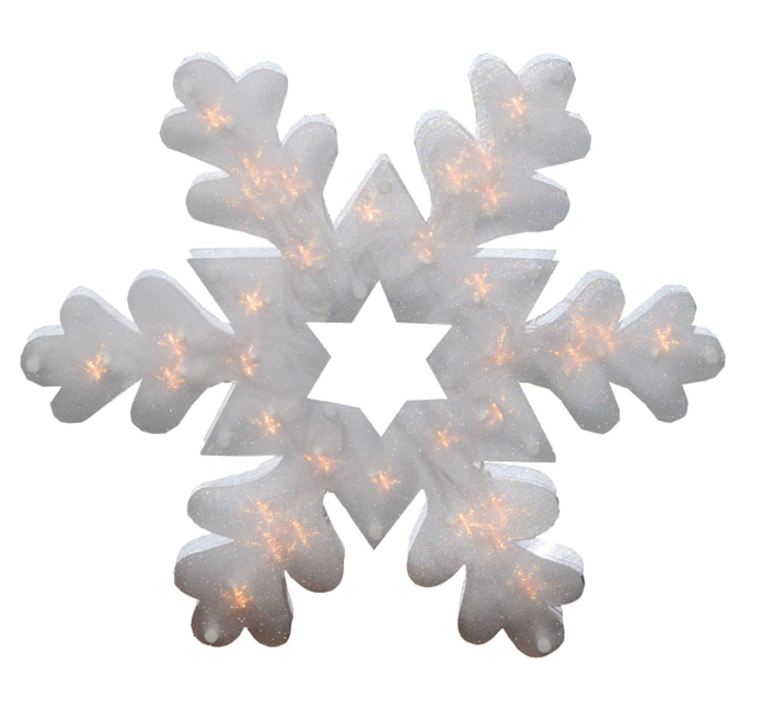 16.5" Lighted Shimmering Snowflake Christmas Window Silhouette Decoration