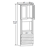 Oven Cabinet - 30W x 84H X 24D -Charleston White Cabinet - RTA