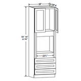 Oven Cabinet - 30W x 90H X 24D -Charleston White Cabinet - RTA