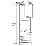 Oven Cabinet - 33W x 84H X 24D -Charleston White Cabinet - RTA